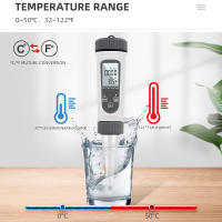 Medidor De Agua 4 En 1 TDS Salinidad EC Temperatura Digital Calidad Del Agua Para Piscinas Acuarios Medidor De Concentración SALT TDS EC Temp - details 6
