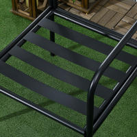 3 Piezas Juego de Muebles de Jardín, Juego de Bistro with 2 Sillas y Mesa de Café, Muebles de Balcón with Juego de Asiento, Muebles de Jardín de Acero Beige - details 1