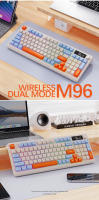 Teclado Inalámbrico M96 Bluetooth Para Gaming Con Pantalla Ergonómico Multidevice Conexión Electrónica De Parche Conductivo Estilo Laptop Y Tablet Iluminación Multicolor - details 13