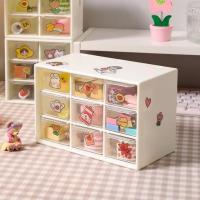 Caja De Almacenamiento Para Joyería Y Maquillaje Organizador De Cajones Mini Mesita De Mujer Corazón Plástico a Prueba De Polvo - details 1
