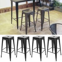 4x taburete de bar silla bistro taburete de cocina de metal taburete de bar apilable diseño de la industria - details 1