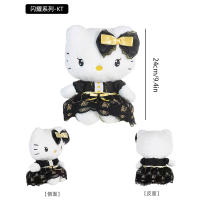 Muñeco De Peluche Sanrio Kuromi Cinnamoroll Hello Kitty My Melody Pochacco Serie Negra Cojín Regalo De Cumpleaños Para Niños Material Poliéster Relleno De Algodón PP - details 7
