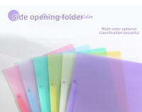 Carpeta Rotativa Transparente A4 Para Estudiantes Y Conferencias Carpeta De Almacenamiento De Papelería Con Botón Lado Abierto - details 0