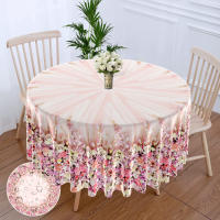Mantel Redondo De 63 Pulgadas Estilo Bohemio Sencillo Elegante Con Floral Ligero Impermeable Para Mesa De Terraza Moderno Polyester - details 3