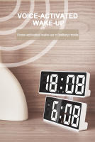 Reloj De Alarma Digital LED Con Control De Voz Pantalla De Temperatura Y Fecha Modo No Disturbio 12/24H Reloj De Mesa Moderno - details 4