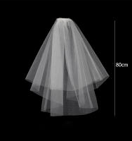 Vela De Boda Corta Elegante Con Dos Capas Y Cerca De Metal 75cm Blanco Para Fiesta Nueva Arriving 2021 Para Mujeres - details 2
