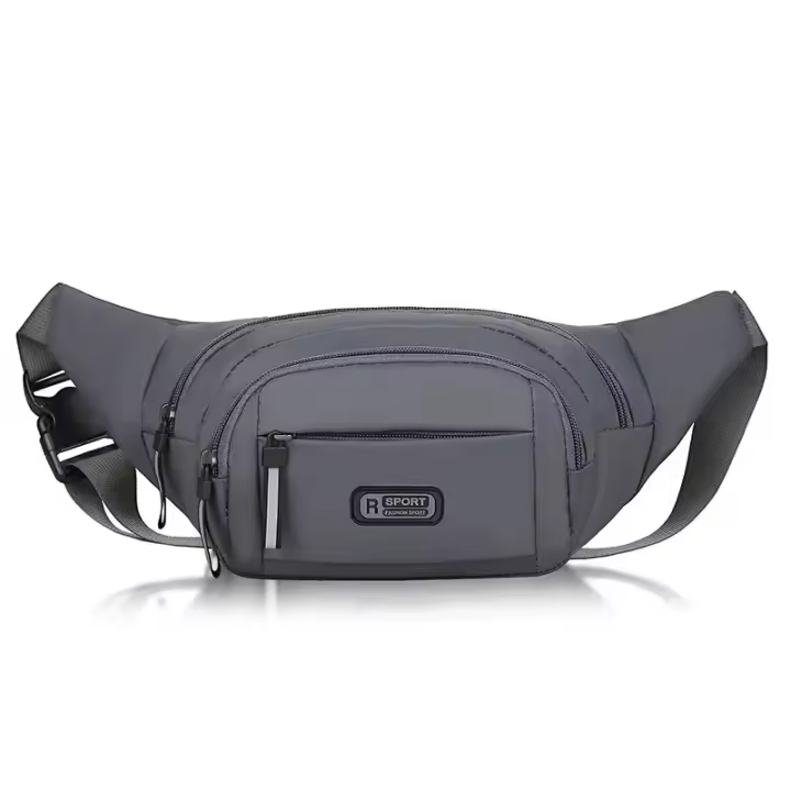 Nueva Bolso De Cintura De Lona Pura Para Hombres Deporte Al Aire Libre Correr Antiguo Ultra Delgado Invisible Con Cierre De Seguridad - 1