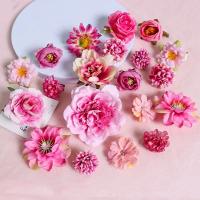 Flores Artificiales De Seda Rosa Mezcladas Para Decoración De Hogar Bodas DIY Accesorios De Flores Falsas Para Regalos - details 9