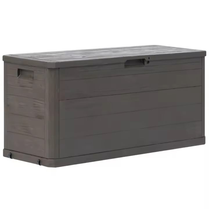 vidaXL Caja de almacenamiento de jardín 280 L en color Marrón/Gris claro - 1