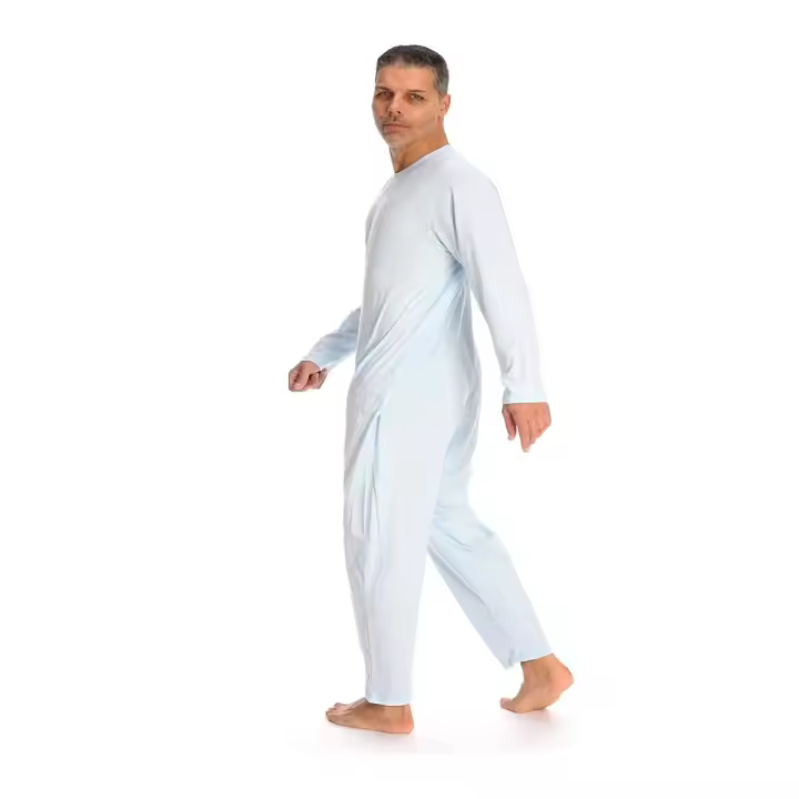 Rekordsan Pijama Antipañal Geriátrico Classic Hombre En Fresco Algodón Con 1 Cremallera Color azul Talla 4 (XL)  unidad N / - 1