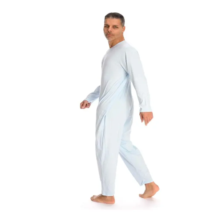 Rekordsan Pijama Antipañal Geriátrico Classic Hombre En Fresco Algodón Con 1 Cremallera Color azul Talla 4 (XL)  unidad N / - 1