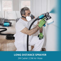 Pistola de Pintura Eléctrica Tilswall Shark 800W, 1300ml, 3 Boquillas, 3 Patrones de Pulverización, Manguera de 2.5m, velocidad máxima de 1200 ml/min, Alta Potencia, Fácil de Usar y Limpiar, Ideal para Muebles y Paredes - details 4