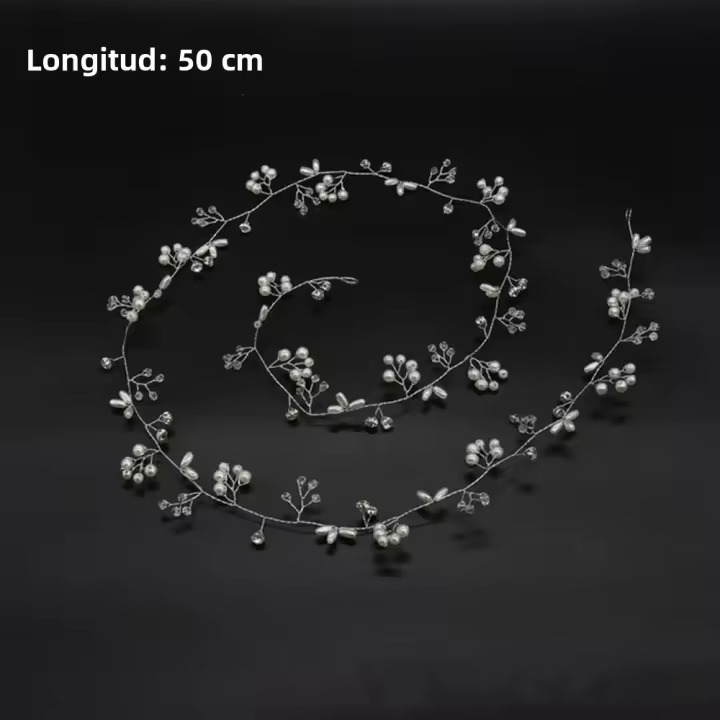 Diadema De Perlas Y Cristales Para Novia Accesorios De Cabello Para Damas De Honor Y Bodas Juego De Tiaras Y Pinzas De Cabello Metálicos De Aleación De Hierro - 1