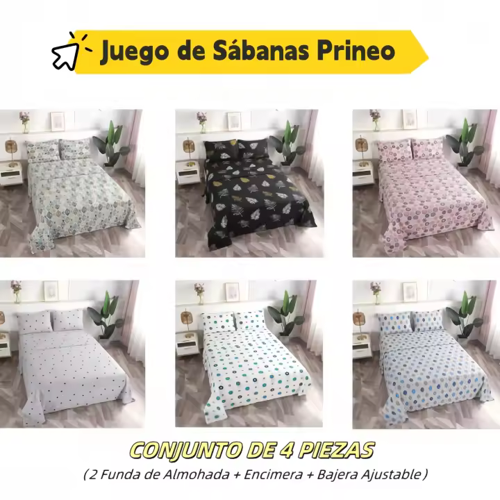 VOLARY - Juego de Sábanas Prineo para Cama 90/135/150, Súper Suave, Cálido y Ligero. Ropa de Cama, Incluye 2 Funda de Almohada + Encimera + Bajera Ajustable - 1