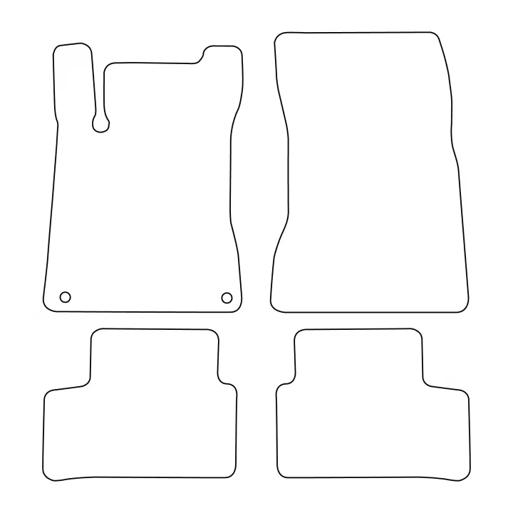 Juego de alfombrillas de terciopelo para Mercedes Clase B W247 2018- - acabado negro - 1