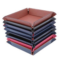 Mesa De Trabajo Organizadora Creativa Plegable De Cuero PU Valet Trinket Collapsible Moneda Billetera Llavero Caja De Almacenamiento Moderna Ecológica - details 1