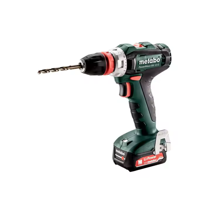Metabo PowerMaxx BS 12 Q Taladradora atornilladora de batería/12V 2x Ion de litio; Cargador SC 30; metaBOX 118 - 1