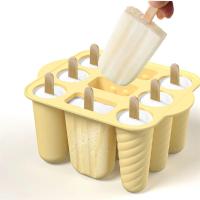 Molde De Helado De Silicona De Grado Alimenticio Con Palitos De Madera 9 Cavidades Para Hacer Popsicles Herramienta De Cocina Para El Verano - details 16