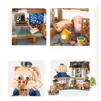 Mini Bloques De Construcción Plegables En Forma De Cerdo Lujosos Casa De Juguete Para Decoración De Puzzles Edificio Moderno Para Niños De 6 a 12 Años - details 2