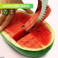 Cortador De Sandía De Acero Inoxidable Con Mango Antideslizante Herramienta De Corte De Frutas No Daña Las Manos Uso En Cocina - details 3