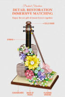 Set De Bloques De Construcción DIY Mini Piano Y Violín Con LED Modelos De Flor Eterna Y Catarata Juguetes Para Niños Regalo De Cumpleaños - details 9