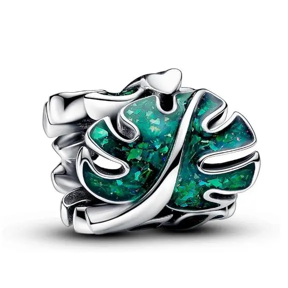 PANDORA Moments Dijes con diseño de Monstera, Comes con embalaje de Caja De Regno original. - 1