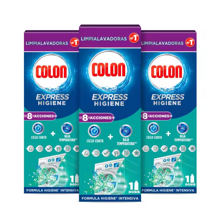 Colon Limpialavadoras Lote 3x 250ml, Higiene Frescor, Express Higiene, Limón y Originl Todo en 1 - 1