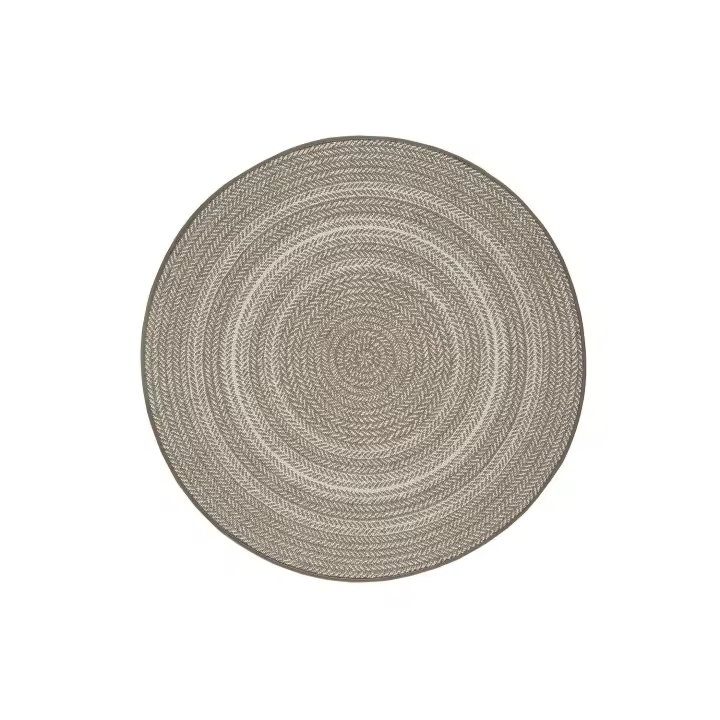 ATTICGO Alfombra de Interior y Exterior Estilo Geométrico en Lino - Silvana 48837 | 120Ø cm - 1