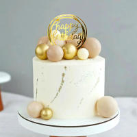 Toppers De Pastel De Boda Aniversario Cumpleaños Fiesta De Baño De Novia Decoración De Pelota Azul Y Oro Simplicidad Para Fiestas Y Eventos - details 5