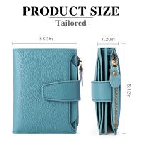 Nuevo, Cartera de Cuero, Short Litchi, multicuional, Monedero, cartera, Cuchillo antirobo, Negro, tamaño de producto: 13*12*3cm, peso: 180g - details 1