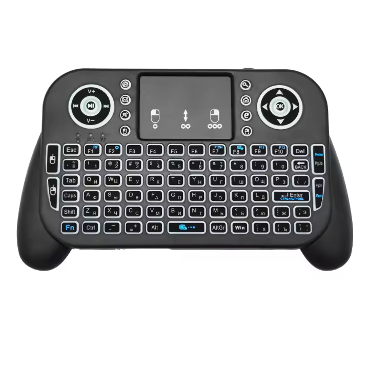 Teclado Inalámbrico Mini V8 2.4G Con Iluminación Multicolor Bluetooth Control Remoto Air Mouse Para Android TV Box Ratón Táctil Y Retroiluminado En Español Y Portugués - 1