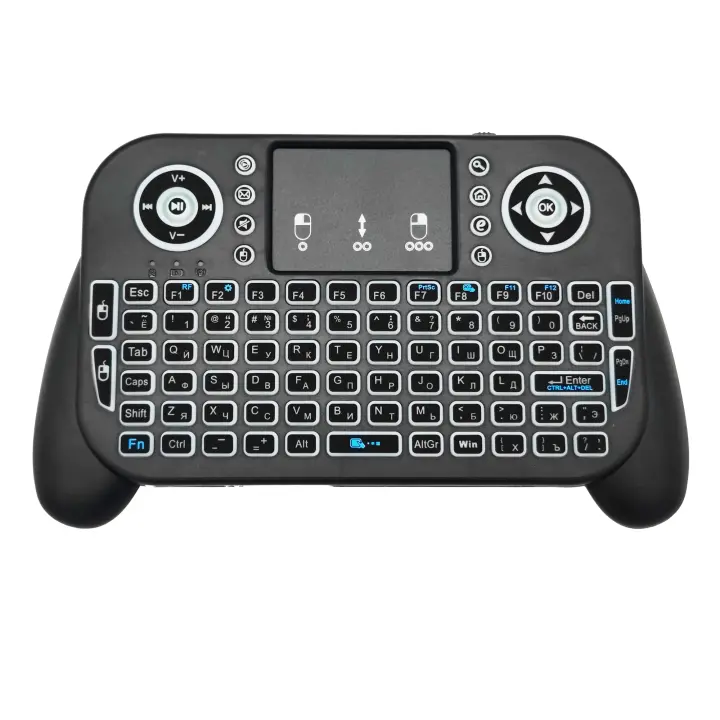 Teclado Inalámbrico Mini V8 2.4G Con Iluminación Multicolor Bluetooth Control Remoto Air Mouse Para Android TV Box Ratón Táctil Y Retroiluminado En Español Y Portugués - 1