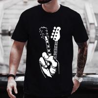 Camiseta De Bajo Eléctrico Divertida Para Hombres Camiseta Gráfica De Música Hip Hop Rock Estilo Callejero Manga Corta Para Musiqueros Y Amantes De La Música - details 0