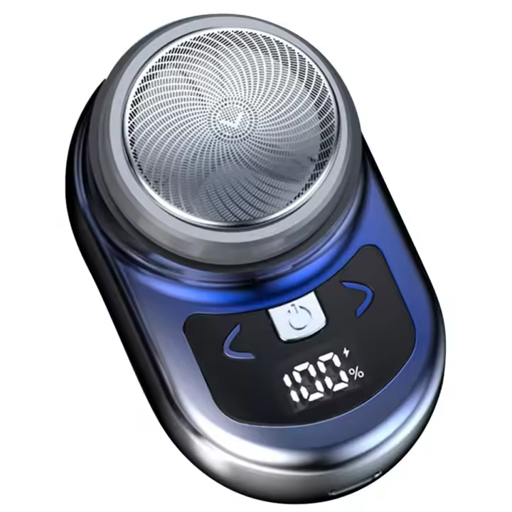 Afeitadora eléctrica portátil para hombres, Mini afeitadora de bolsillo para Barba, pantalla LCD, afeitadora recargable para viaje y hogar, C - 1