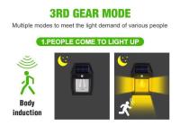 Lámpara De Pared Solar LED Con Sensor De Movimiento Luz De Tungsteno Para Jardín De Villa Iluminación Exterior Ahorradora De Energía Recargable Por Sol - details 3