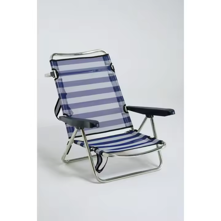 SILLA DE PLAYA BAJA MULTIPOSICION DE FIBRELINE CON ASA Y PATA TRASERA PLEGABLE ALCO ALCO - 1