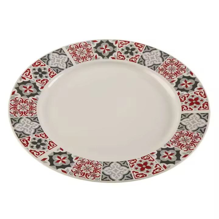 12 piezas Plato Llano Versa Granate Porcelana - 1