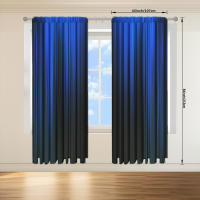 2pcs Cortina De Ventana Con Diseño De Rayas Gradient Azul/Castillo Para Decoración De Hogar Tratamiento De Ventana Para Dormitorio Oficina Cocina Con Bolsa Para Rodamiento - details 13
