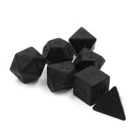 Juego De Dados Negros Mate 7pcs D4 D6 D8 D10 D% D12 D20 Para Juegos De Mesa Y Fiestas Digital Poliedros - details 2