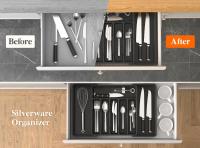 Organizador De Cajón De Cucharas Ajustable En Negro Para Cocina Expansible Soporte Para Utensilios Y Platos De Estilo Clásico - details 4