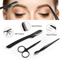 Juego De Herramientas Para Cejas 4-11 Piezas Incluye Tijeras Afeitadora Raspador Peine Y Herramientas De Maquillaje Acero Inoxidable - details 1