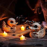 Modelo De Patrón De Halloween Calavera De Pato Miniatura Calavera De Pato Decorativa Simulada Estatua De Calavera De Pato Extraña - details 8