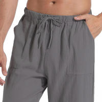 Pantalones Grandes King Billion Para Hombre Algodón Y Lino Estilo Ingles Rectos Cierre Elástico Casual Comodidad Talla Media - details 8