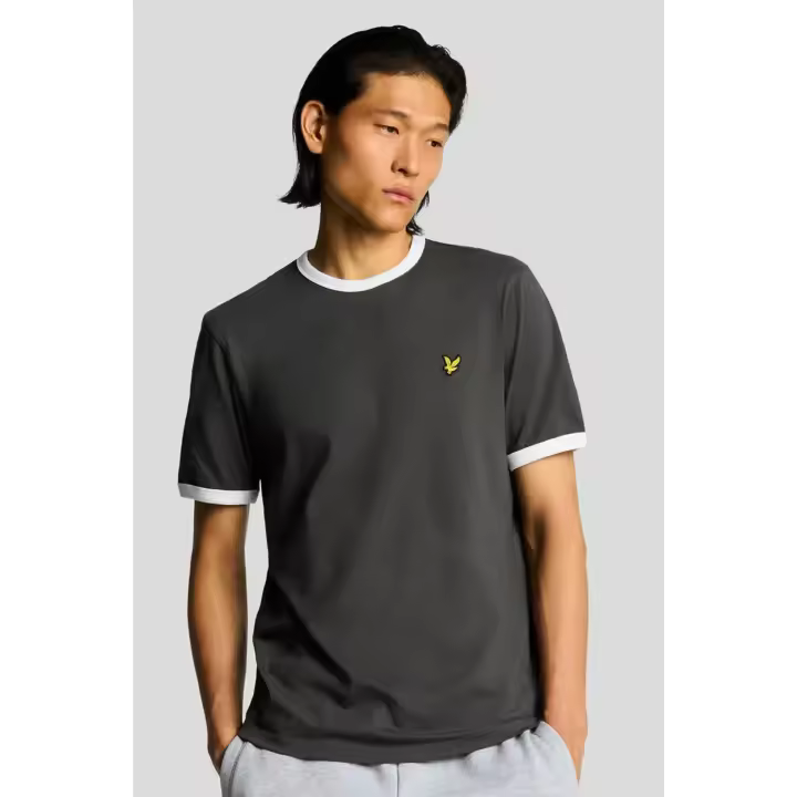 Lyle and Scott Camiseta Hombre Ringer Gris Gunmetal - 1