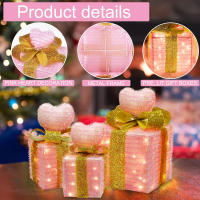 Caja De Regalo Forma De Corazón Rosa Con Luz Para Decoración De Bodas Y Fiestas Decoración De Dormitorio Arreglo De Ambiente! - details 6
