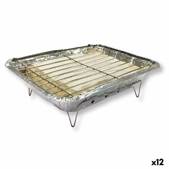 Barbacoa Desechable Algon instantánea 24 x 31 x 6 cm (12 Unidades) - 1