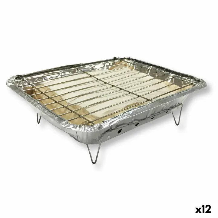 Barbacoa Desechable Algon instantánea 24 x 31 x 6 cm (12 Unidades) - 1
