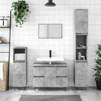vidaXL Mueble de baño madera de ingeniería 80x33x60 cm en color Roble Sonoma/Madera antigua/Blanco y más | almacenamiento funcional diseño moderno para baño dormitorio sala - details 6