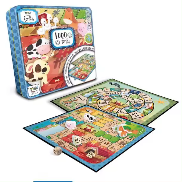 Juego Mi Primer Parchís-oca En Caja De Lata ¡ambientado En La Granja! (Falomir - 14601) - 1