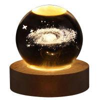 Lámpara De Cristal 3D Con Proyecciones Galácticas Y Planetarias Luz Nocturna USB Para Atmosfera Acogedora Plasma Ball - details 13